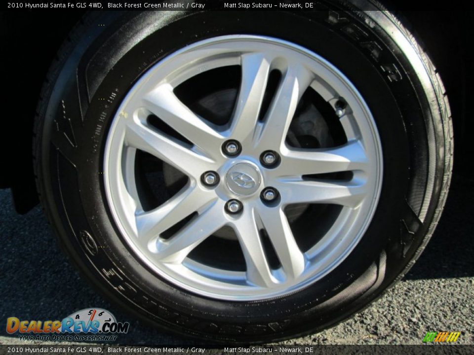 2010 Hyundai Santa Fe GLS 4WD Black Forest Green Metallic / Gray Photo #21