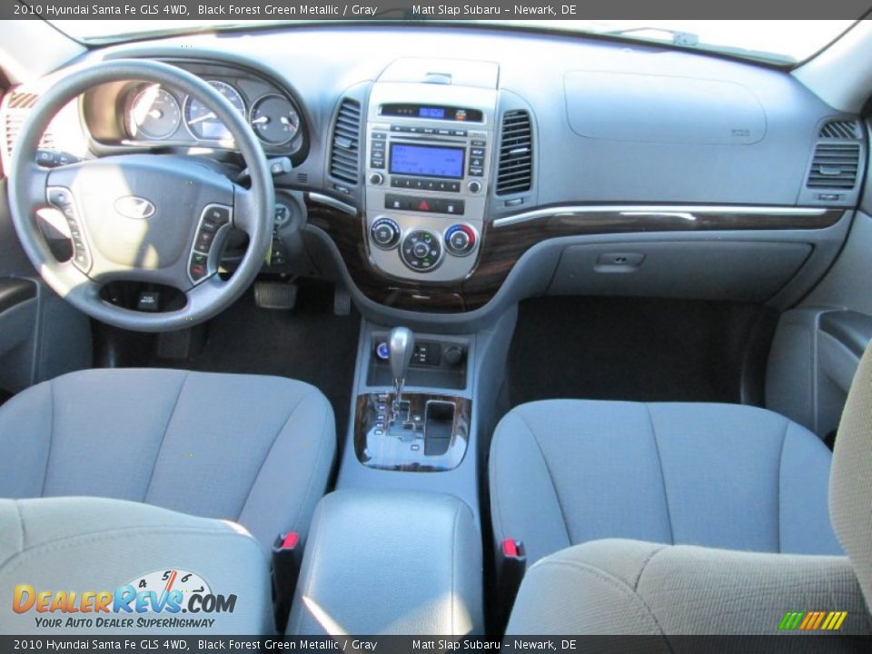 2010 Hyundai Santa Fe GLS 4WD Black Forest Green Metallic / Gray Photo #23