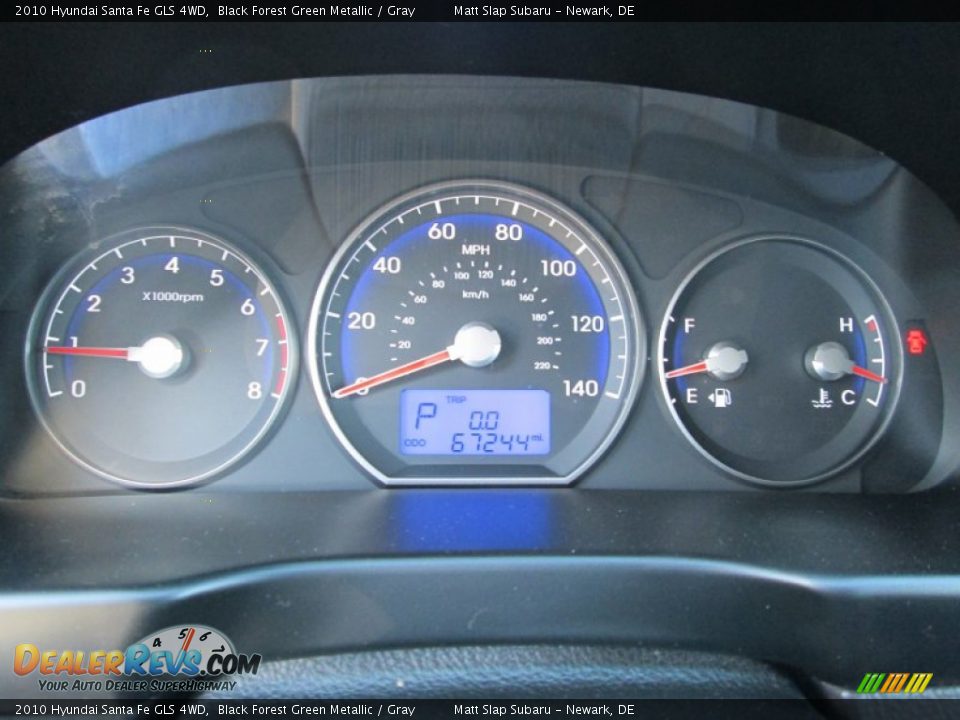 2010 Hyundai Santa Fe GLS 4WD Black Forest Green Metallic / Gray Photo #27