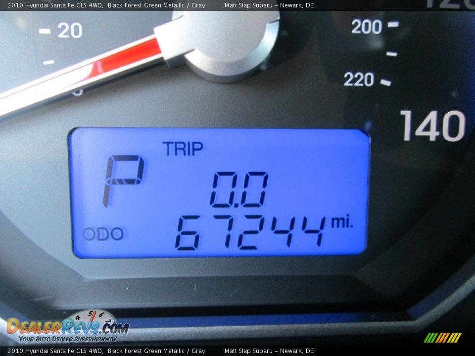 2010 Hyundai Santa Fe GLS 4WD Black Forest Green Metallic / Gray Photo #28