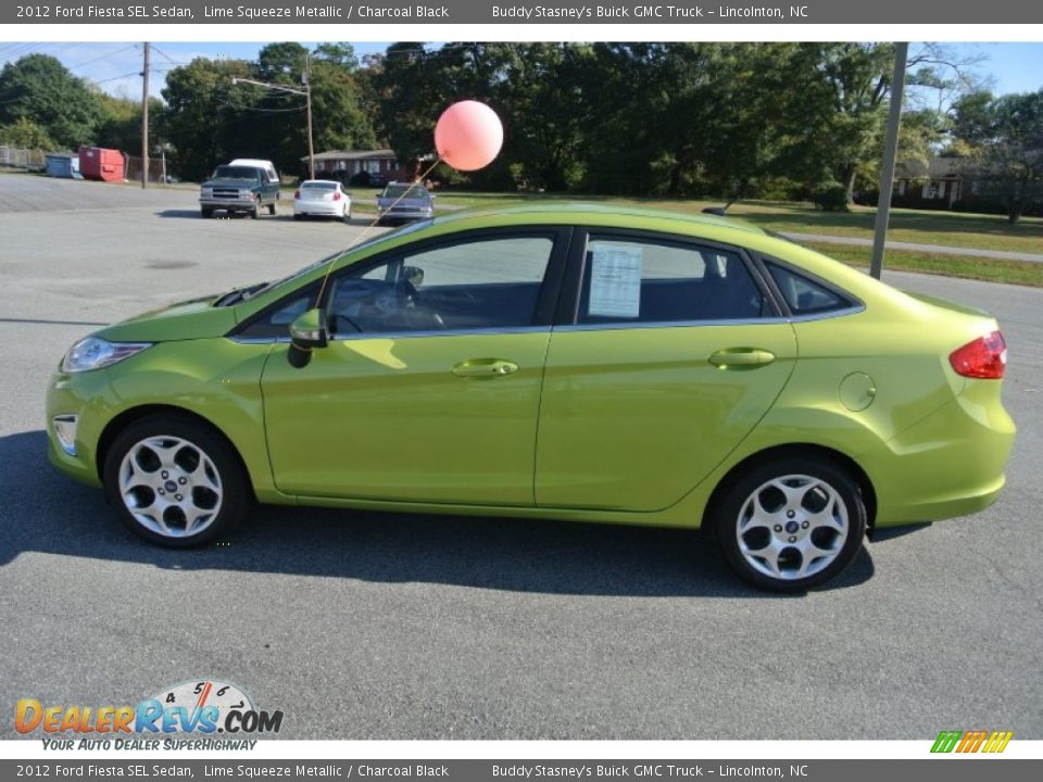 2012 Ford Fiesta SEL Sedan Lime Squeeze Metallic / Charcoal Black Photo #3