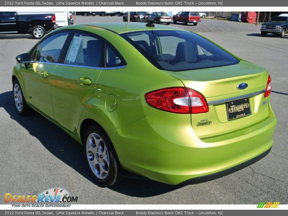 2012 Ford Fiesta SEL Sedan Lime Squeeze Metallic / Charcoal Black Photo #4
