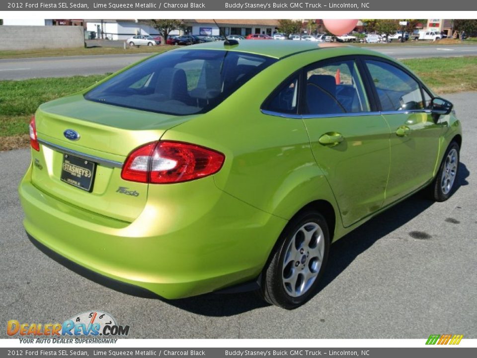 2012 Ford Fiesta SEL Sedan Lime Squeeze Metallic / Charcoal Black Photo #5