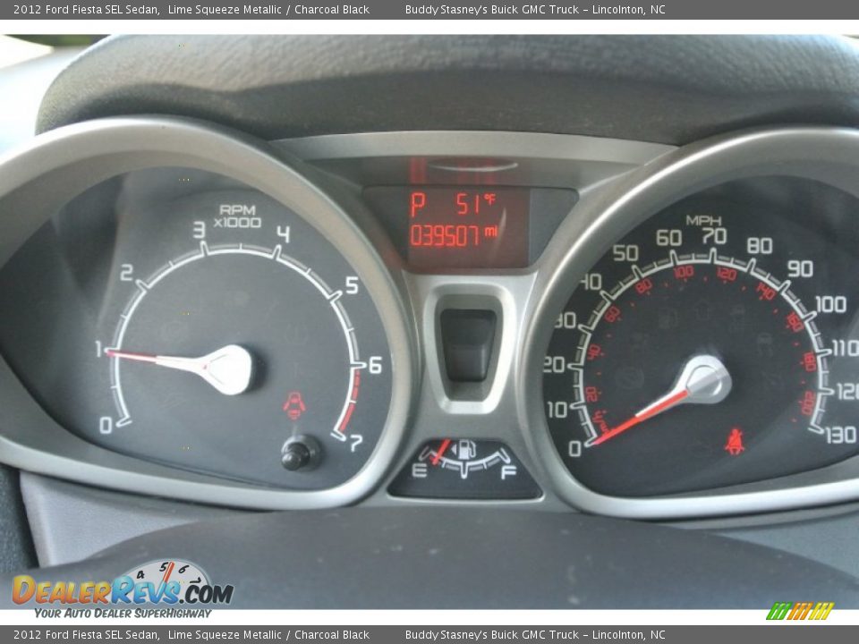 2012 Ford Fiesta SEL Sedan Lime Squeeze Metallic / Charcoal Black Photo #19