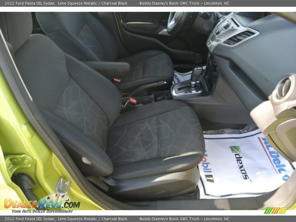 2012 Ford Fiesta SEL Sedan Lime Squeeze Metallic / Charcoal Black Photo #22