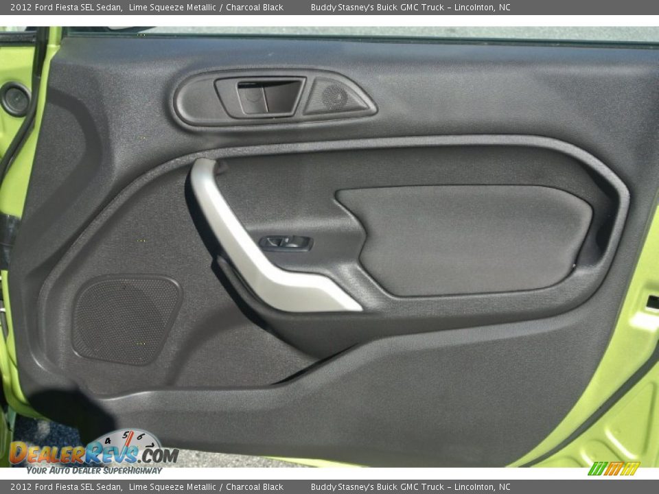 2012 Ford Fiesta SEL Sedan Lime Squeeze Metallic / Charcoal Black Photo #23