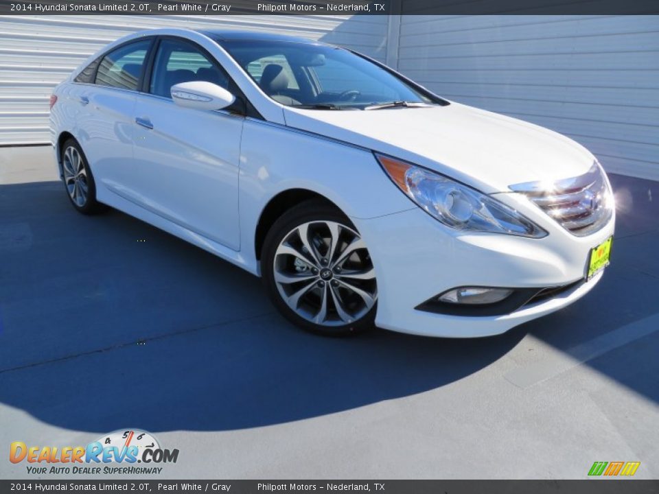 2014 Hyundai Sonata Limited 2.0T Pearl White / Gray Photo #2