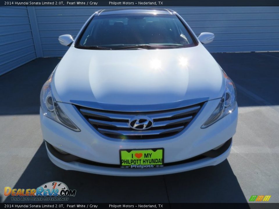 2014 Hyundai Sonata Limited 2.0T Pearl White / Gray Photo #7