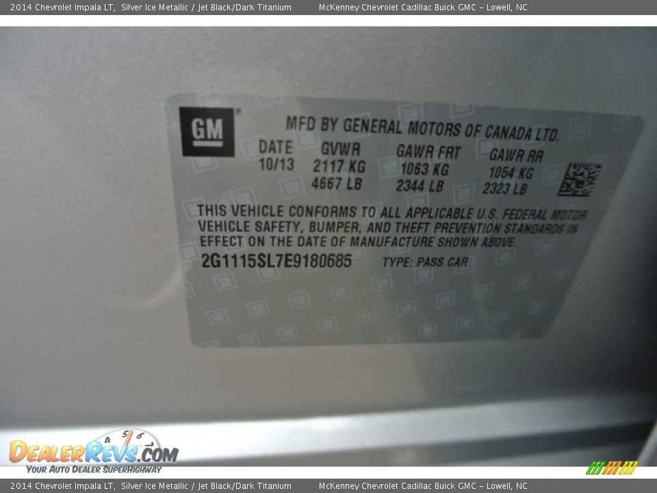 2014 Chevrolet Impala LT Silver Ice Metallic / Jet Black/Dark Titanium Photo #7