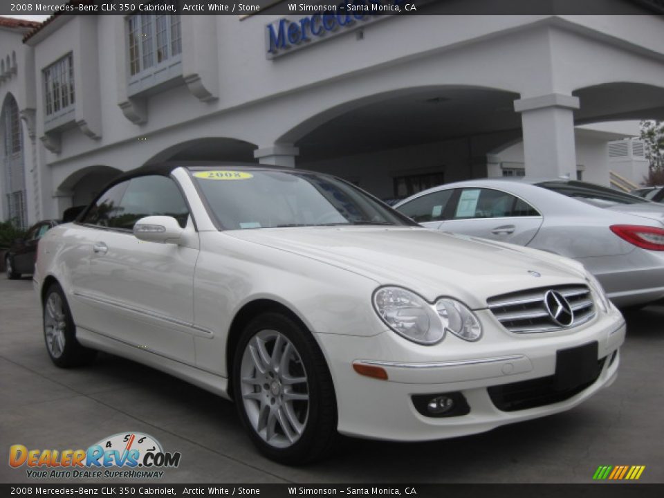 2008 Mercedes-Benz CLK 350 Cabriolet Arctic White / Stone Photo #1