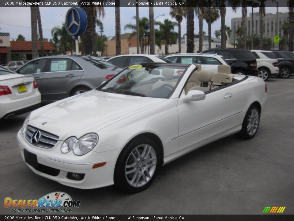 2008 Mercedes-Benz CLK 350 Cabriolet Arctic White / Stone Photo #22
