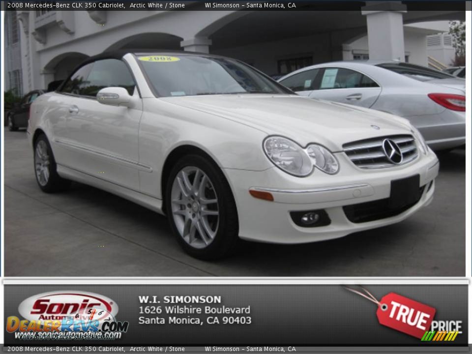 2008 Mercedes-Benz CLK 350 Cabriolet Arctic White / Stone Photo #26