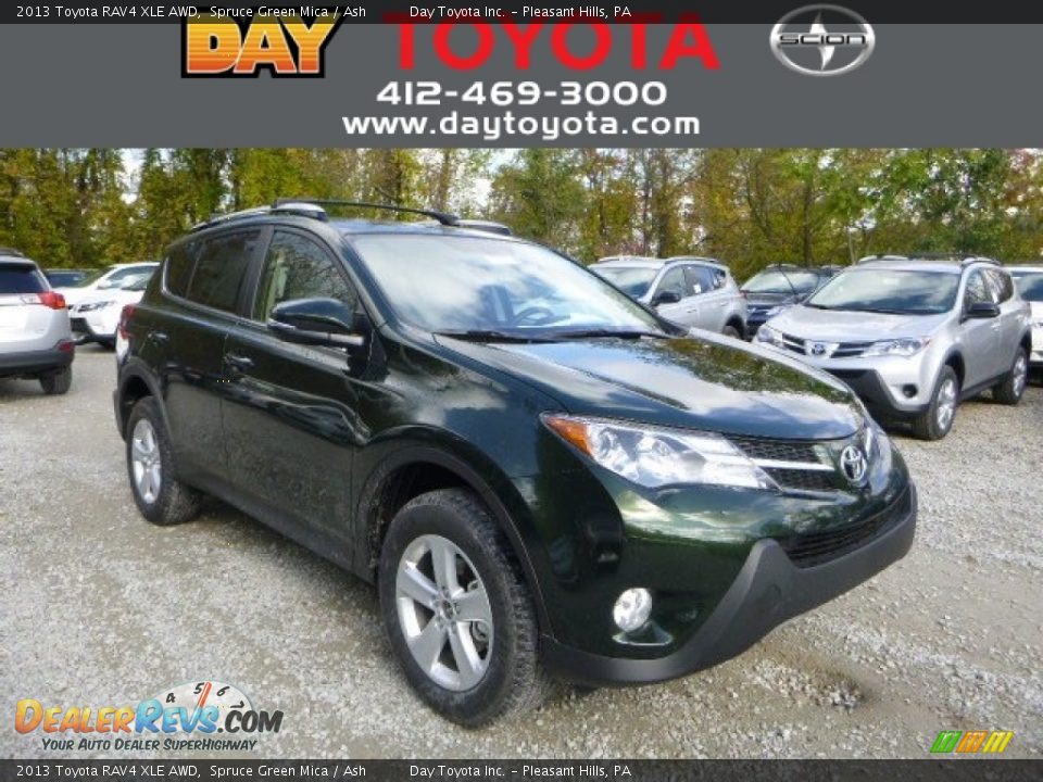 2013 Toyota RAV4 XLE AWD Spruce Green Mica / Ash Photo #1