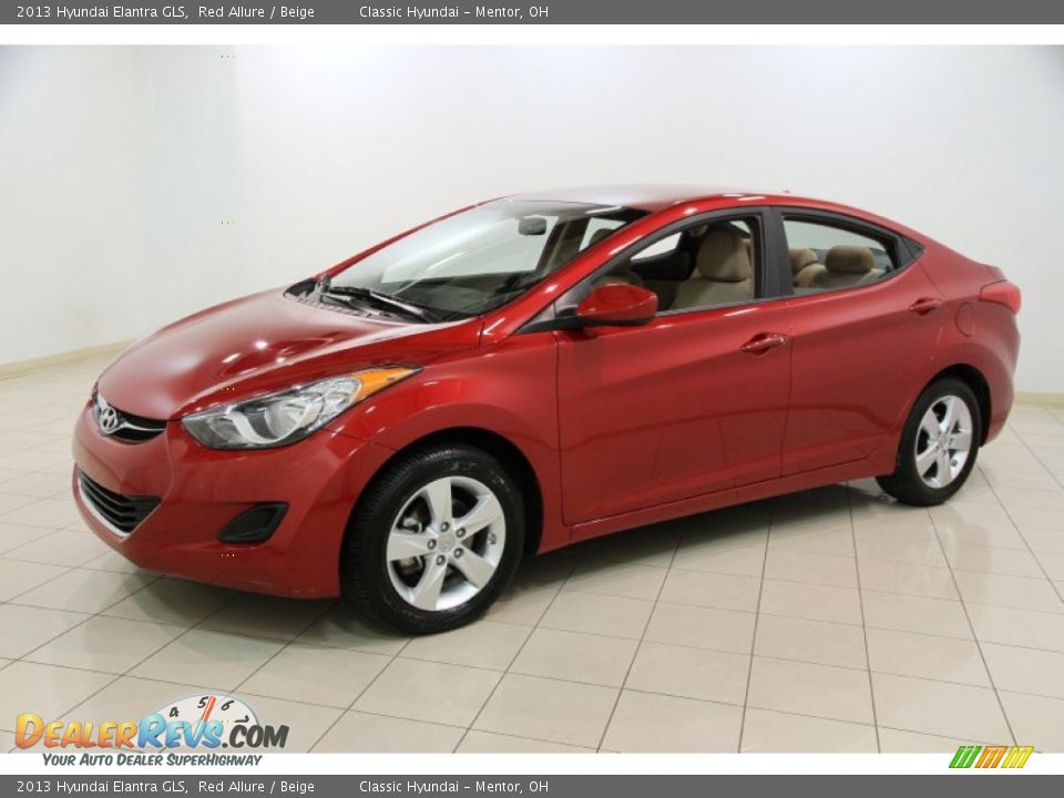 2013 Hyundai Elantra GLS Red Allure / Beige Photo #3
