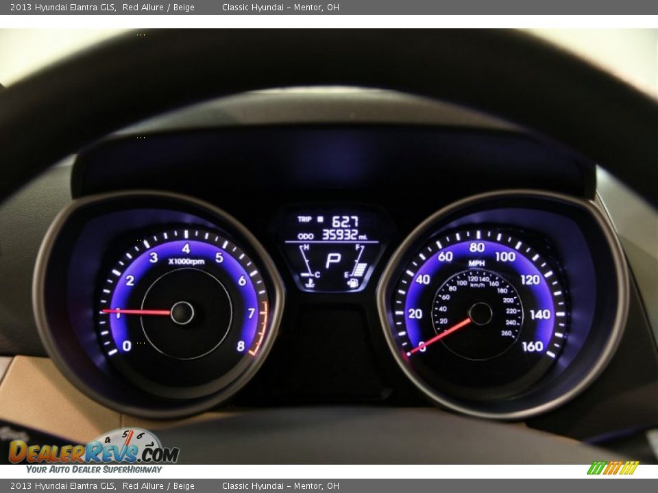 2013 Hyundai Elantra GLS Red Allure / Beige Photo #11