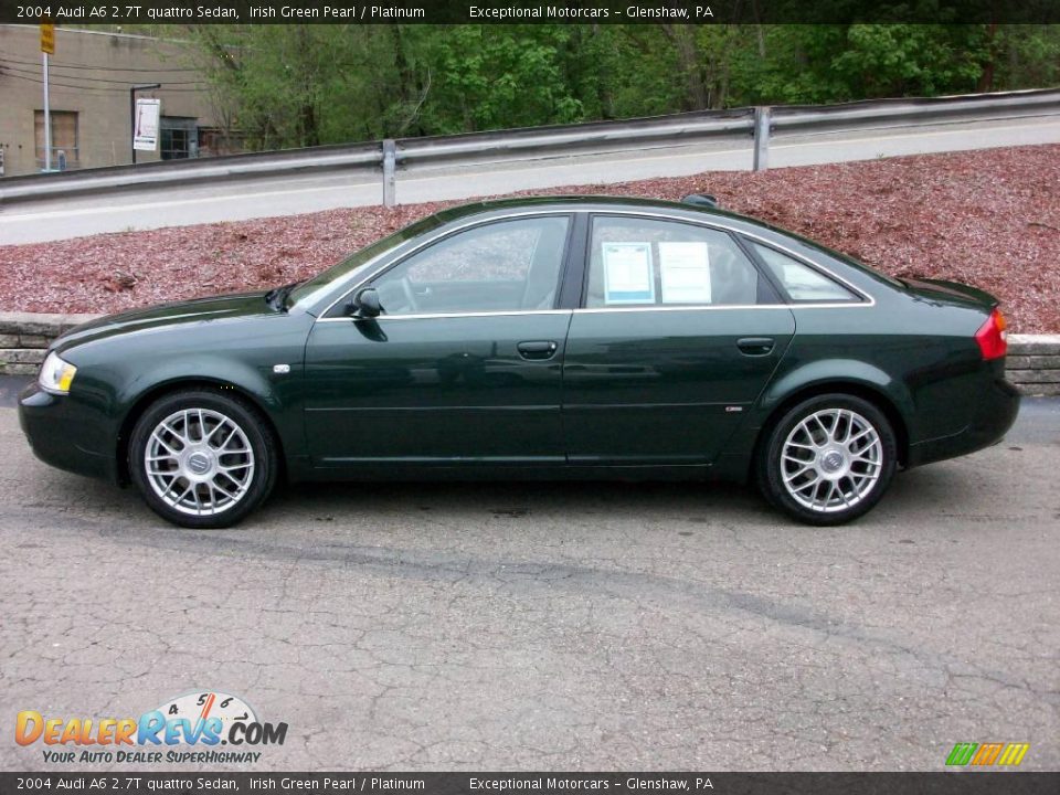 2004 Audi A6 2.7T quattro Sedan Irish Green Pearl / Platinum Photo #2