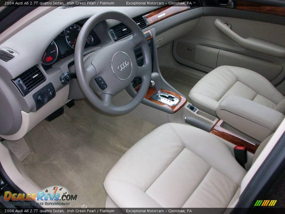 2004 Audi A6 2.7T quattro Sedan Irish Green Pearl / Platinum Photo #11