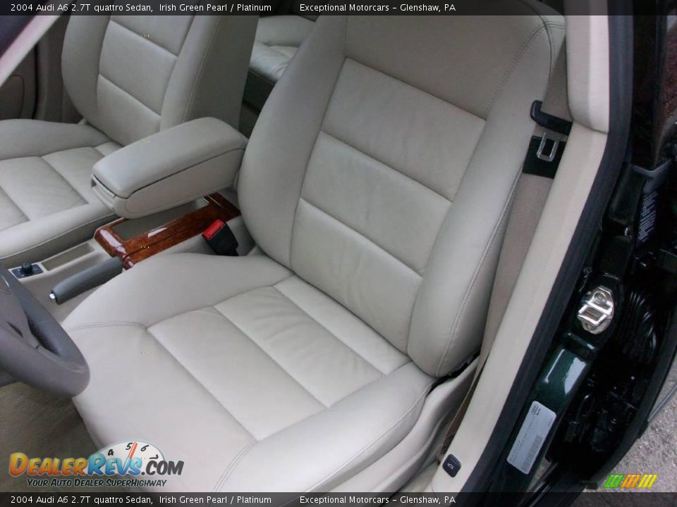 2004 Audi A6 2.7T quattro Sedan Irish Green Pearl / Platinum Photo #12