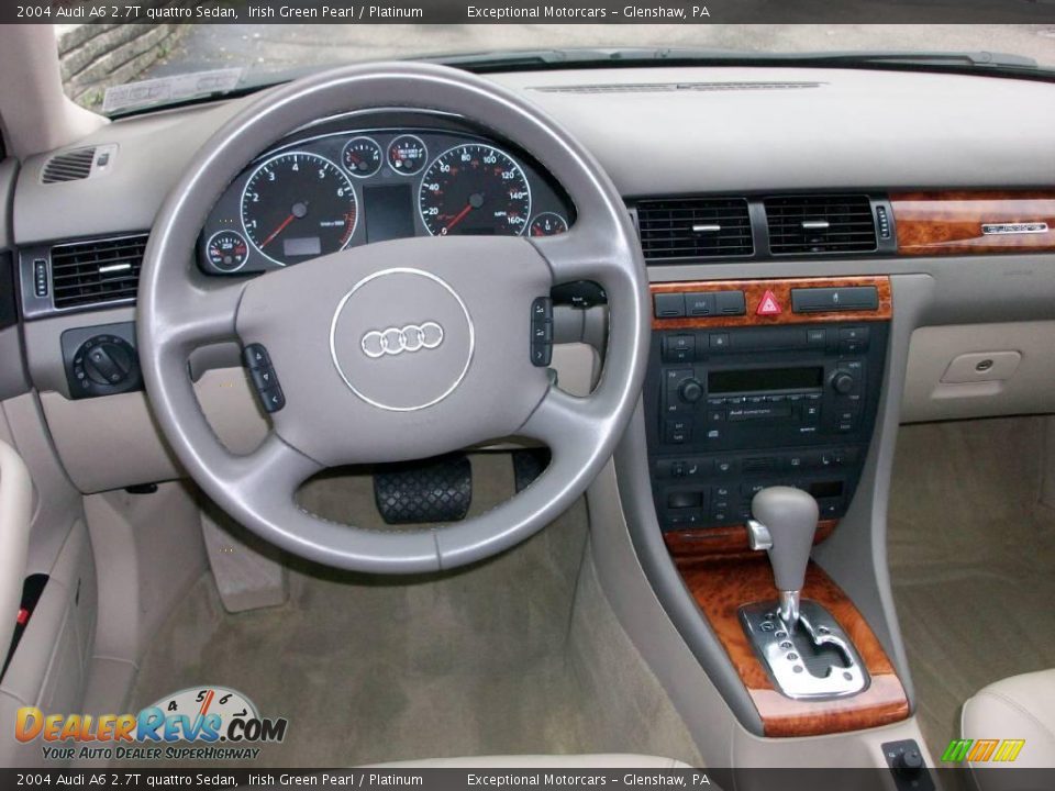 2004 Audi A6 2.7T quattro Sedan Irish Green Pearl / Platinum Photo #13