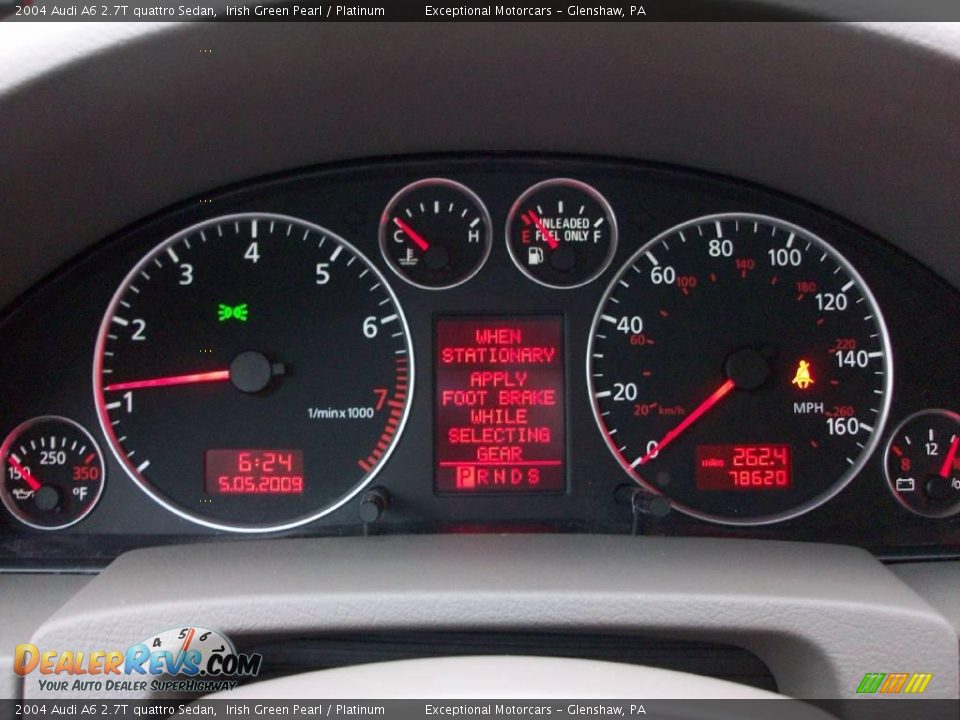 2004 Audi A6 2.7T quattro Sedan Irish Green Pearl / Platinum Photo #14