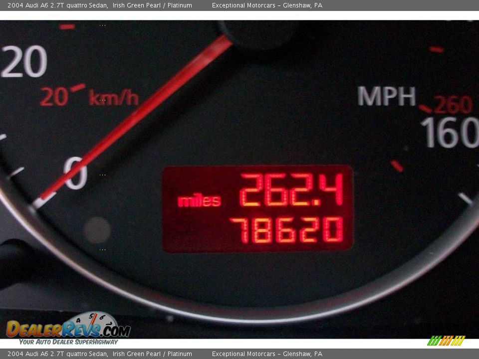 2004 Audi A6 2.7T quattro Sedan Irish Green Pearl / Platinum Photo #15