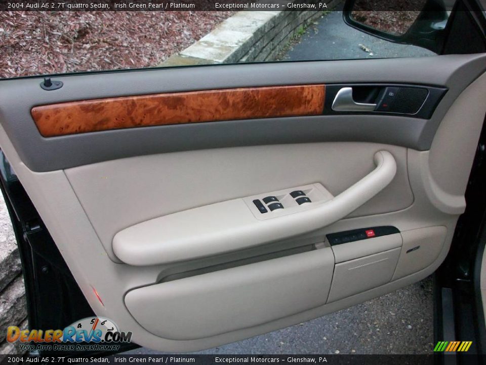 2004 Audi A6 2.7T quattro Sedan Irish Green Pearl / Platinum Photo #17