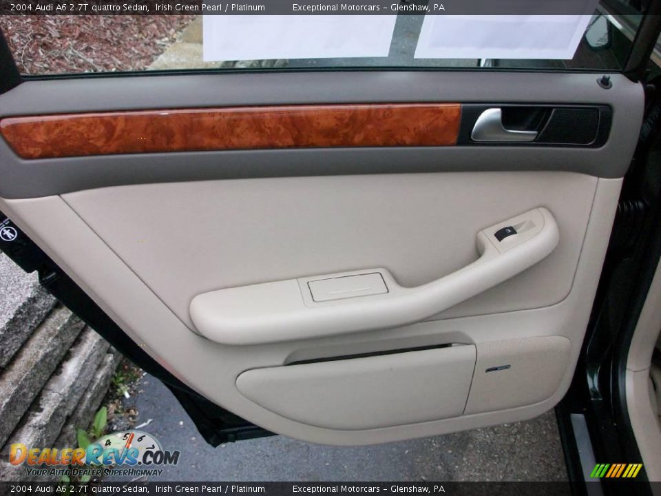 2004 Audi A6 2.7T quattro Sedan Irish Green Pearl / Platinum Photo #22