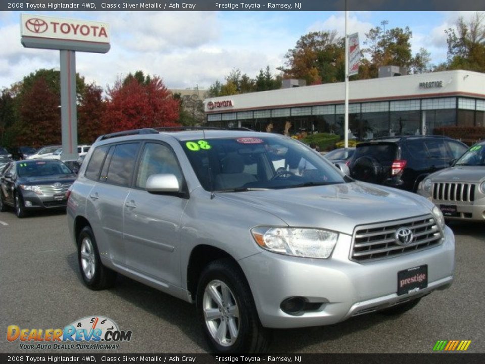 2008 Toyota Highlander 4WD Classic Silver Metallic / Ash Gray Photo #1