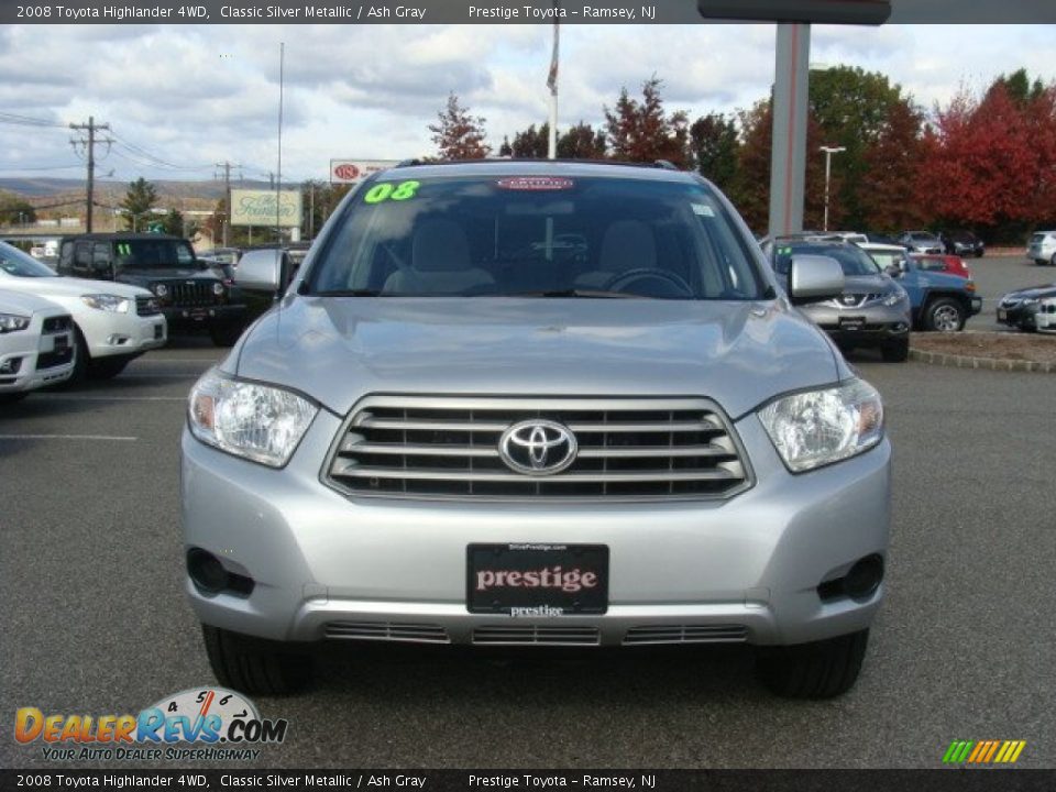 2008 Toyota Highlander 4WD Classic Silver Metallic / Ash Gray Photo #2