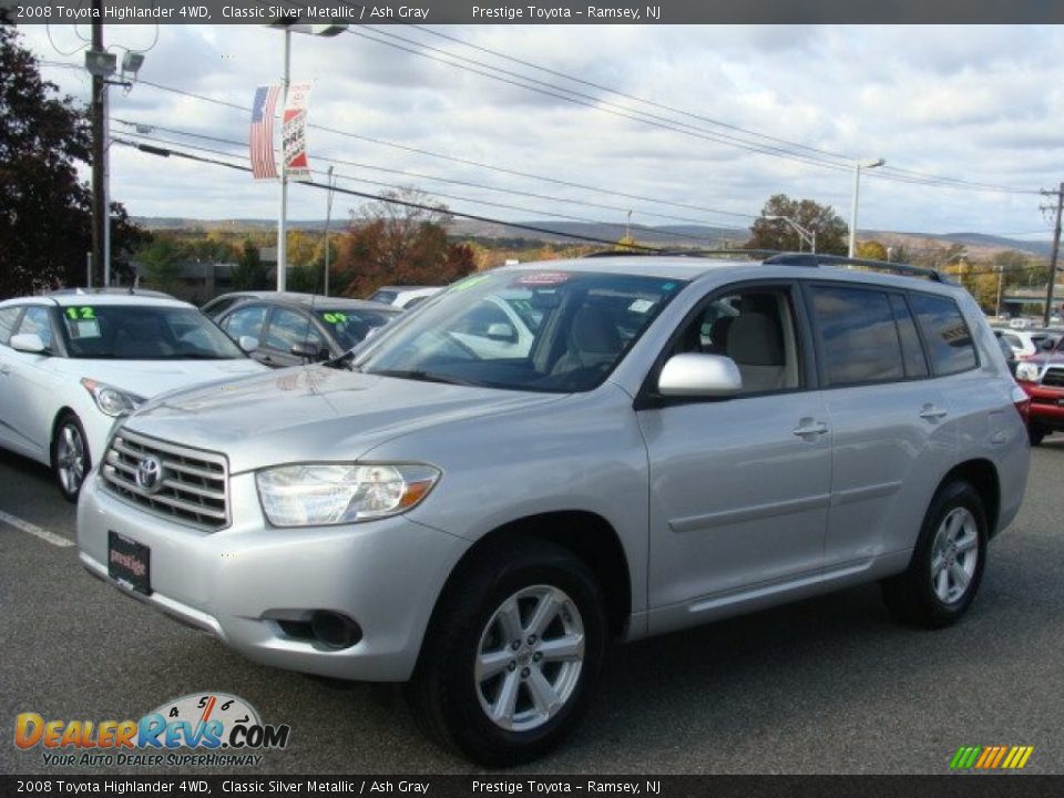2008 Toyota Highlander 4WD Classic Silver Metallic / Ash Gray Photo #3