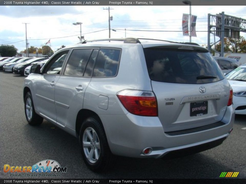 2008 Toyota Highlander 4WD Classic Silver Metallic / Ash Gray Photo #4