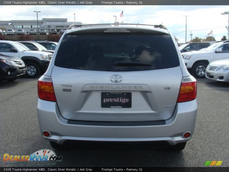 2008 Toyota Highlander 4WD Classic Silver Metallic / Ash Gray Photo #5