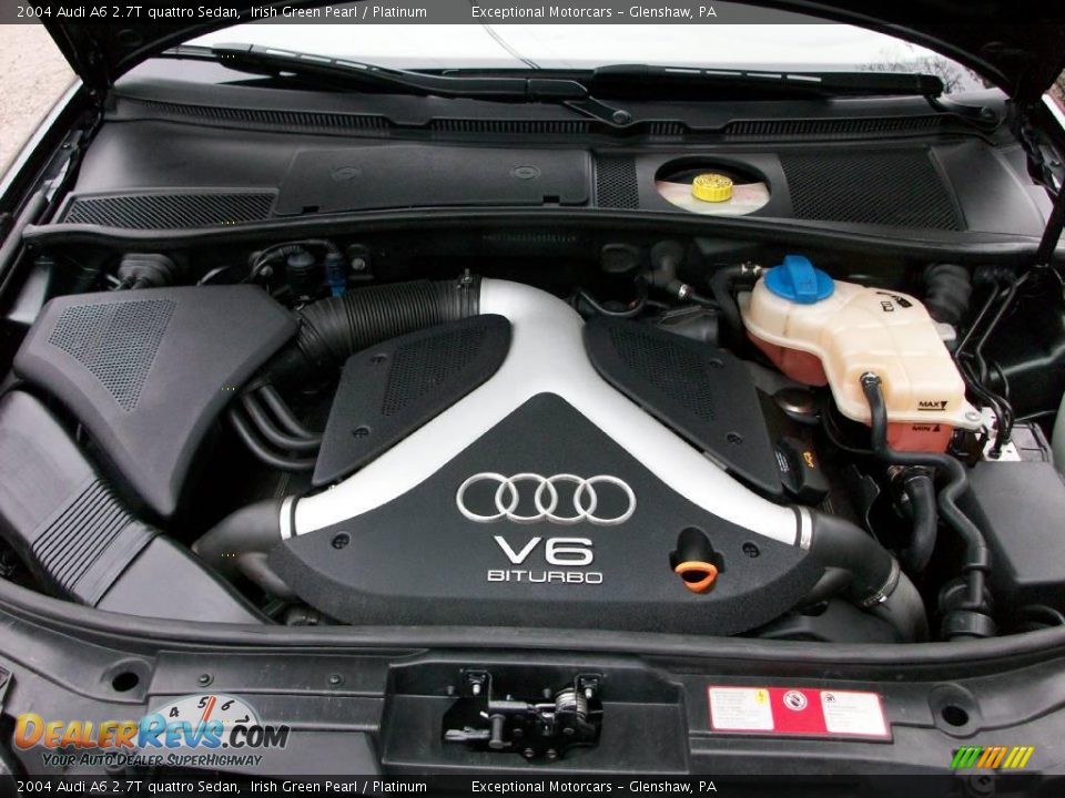 2004 Audi A6 2.7T quattro Sedan Irish Green Pearl / Platinum Photo #26