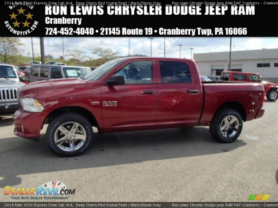 2014 Ram 1500 Express Crew Cab 4x4 Deep Cherry Red Crystal Pearl / Black/Diesel Gray Photo #1