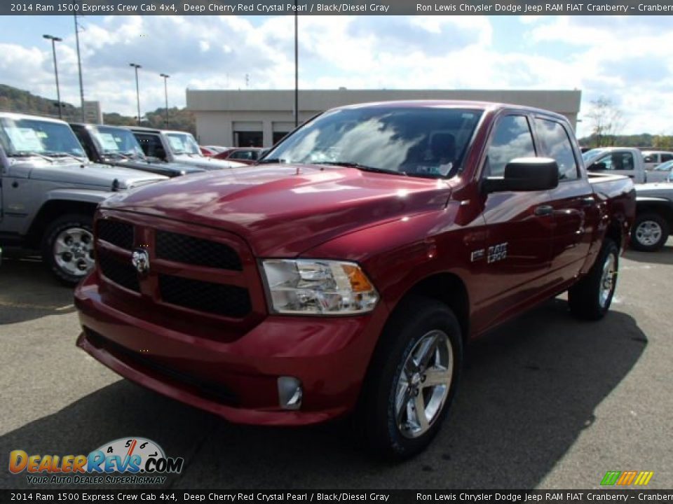2014 Ram 1500 Express Crew Cab 4x4 Deep Cherry Red Crystal Pearl / Black/Diesel Gray Photo #2