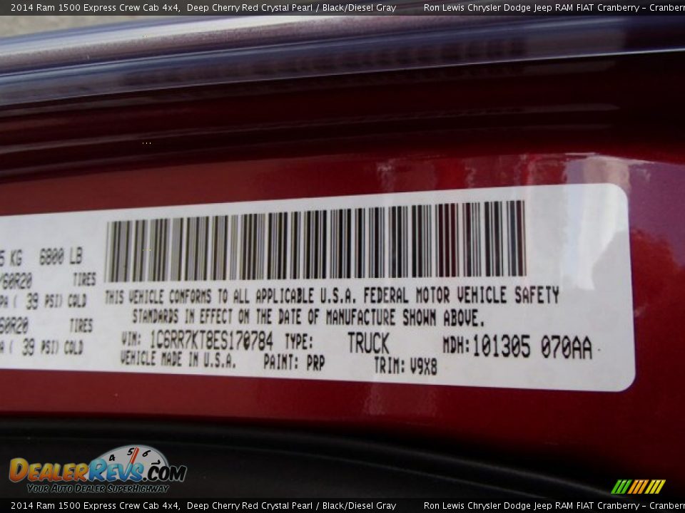 2014 Ram 1500 Express Crew Cab 4x4 Deep Cherry Red Crystal Pearl / Black/Diesel Gray Photo #20