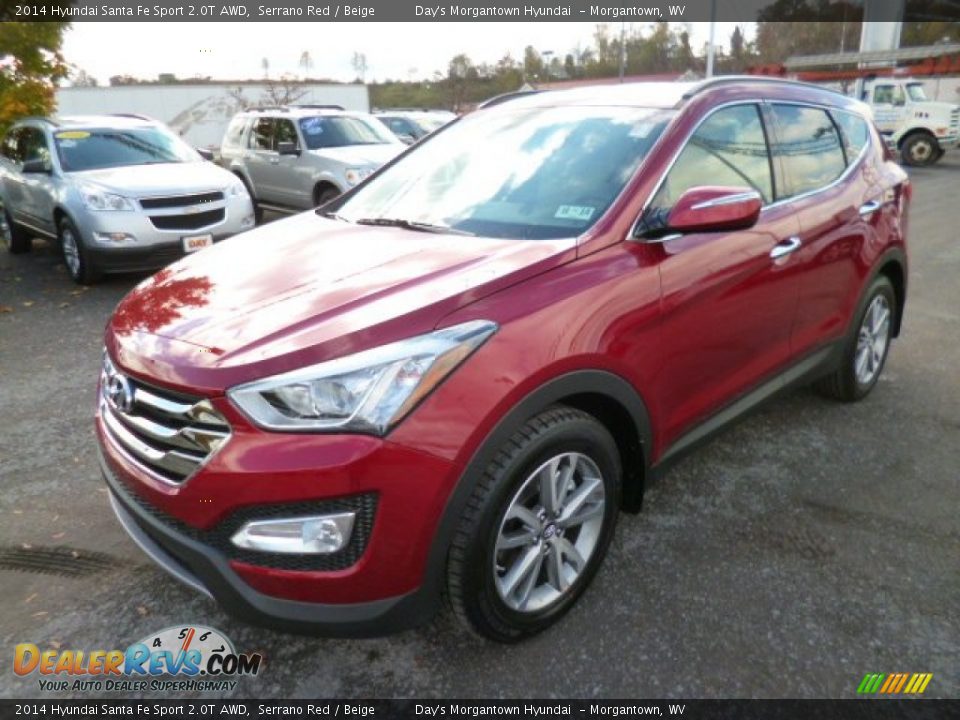 2014 Hyundai Santa Fe Sport 2.0T AWD Serrano Red / Beige Photo #3