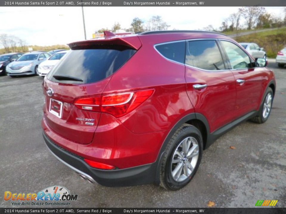 2014 Hyundai Santa Fe Sport 2.0T AWD Serrano Red / Beige Photo #7