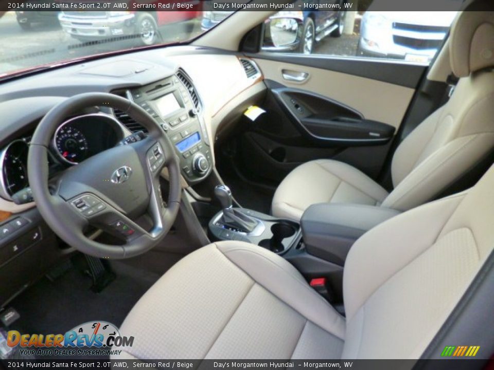 Beige Interior - 2014 Hyundai Santa Fe Sport 2.0T AWD Photo #16
