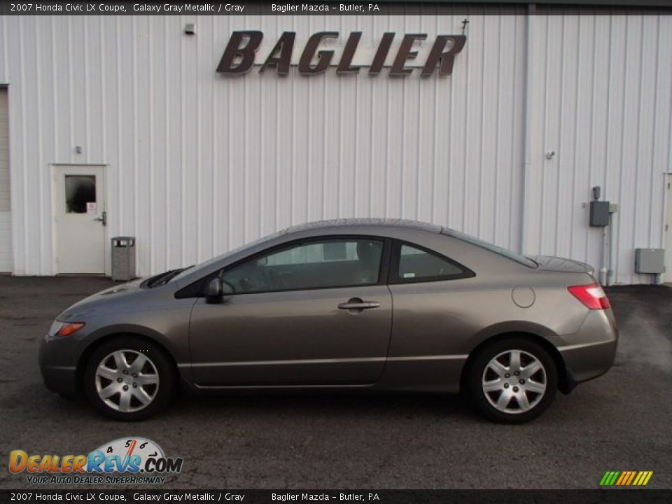 2007 Honda Civic LX Coupe Galaxy Gray Metallic / Gray Photo #1