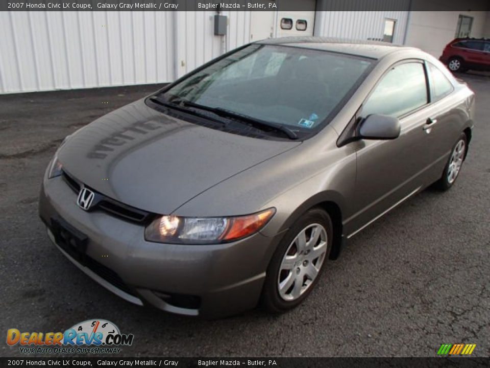 2007 Honda Civic LX Coupe Galaxy Gray Metallic / Gray Photo #2