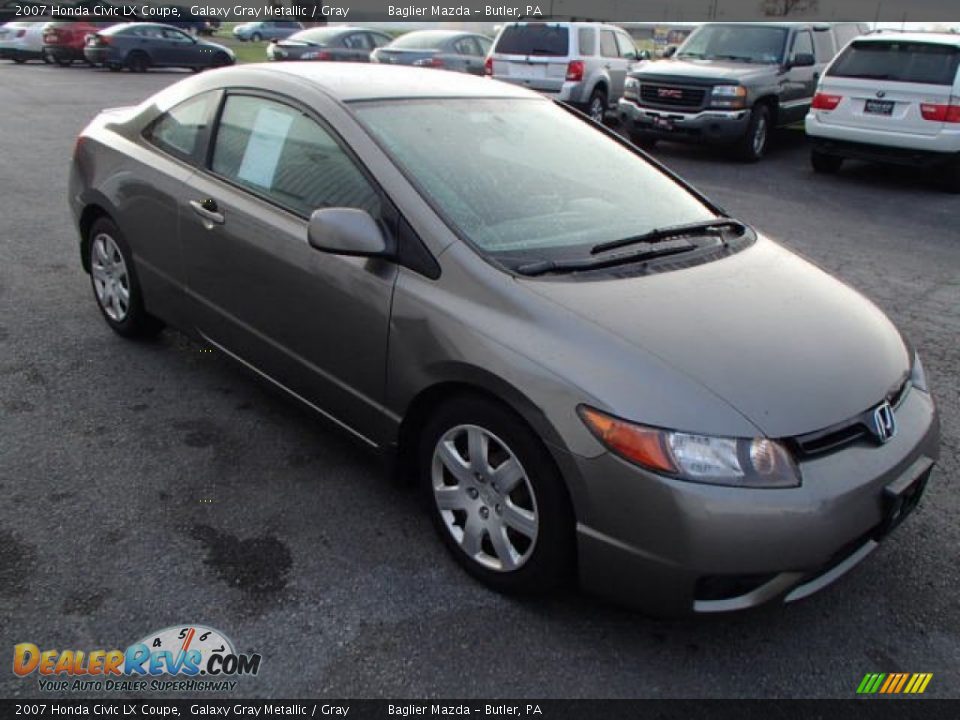 2007 Honda Civic LX Coupe Galaxy Gray Metallic / Gray Photo #4