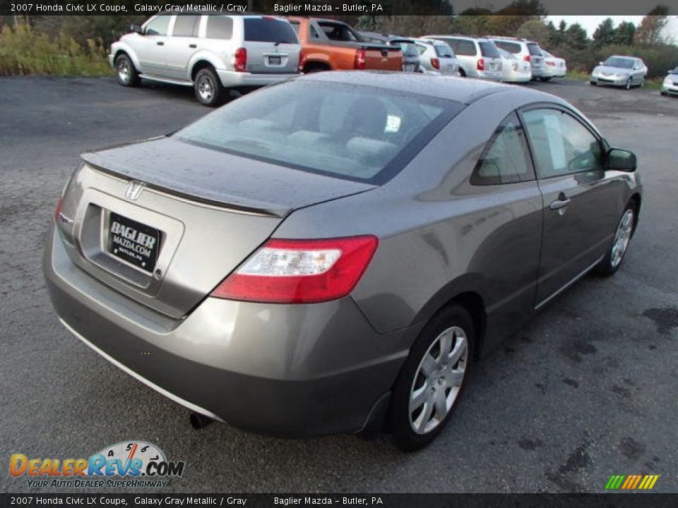 2007 Honda Civic LX Coupe Galaxy Gray Metallic / Gray Photo #5