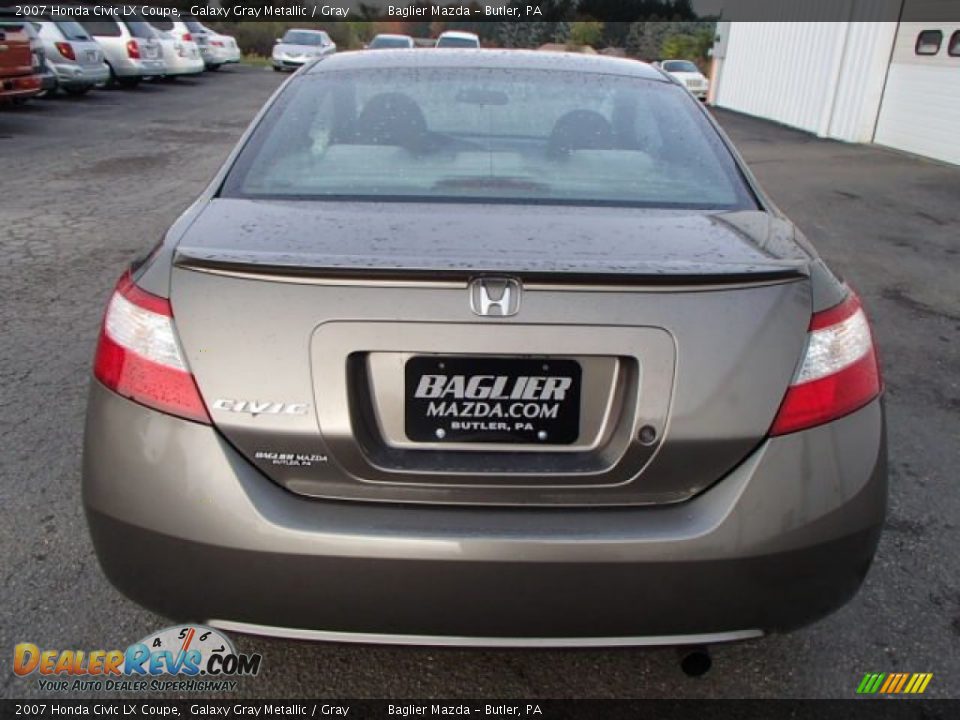 2007 Honda Civic LX Coupe Galaxy Gray Metallic / Gray Photo #6