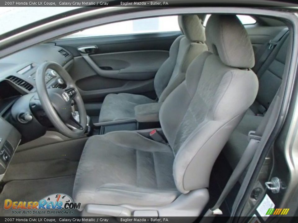 2007 Honda Civic LX Coupe Galaxy Gray Metallic / Gray Photo #8