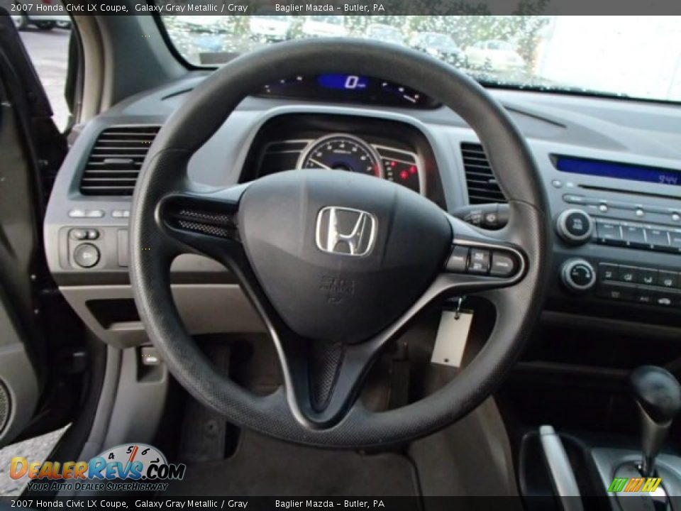 2007 Honda Civic LX Coupe Galaxy Gray Metallic / Gray Photo #13
