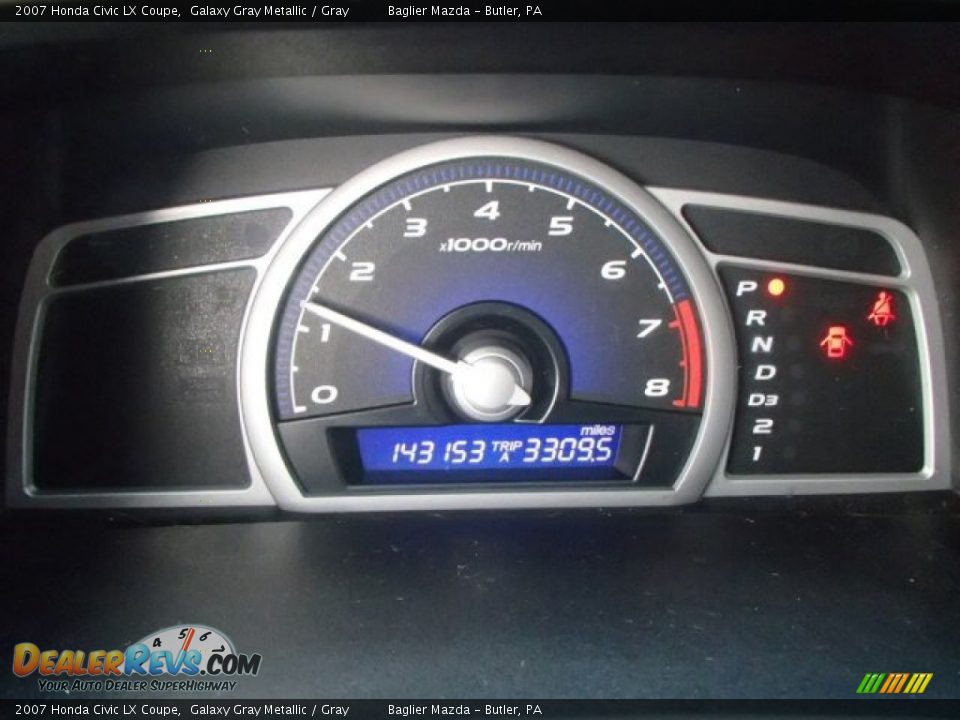 2007 Honda Civic LX Coupe Galaxy Gray Metallic / Gray Photo #14