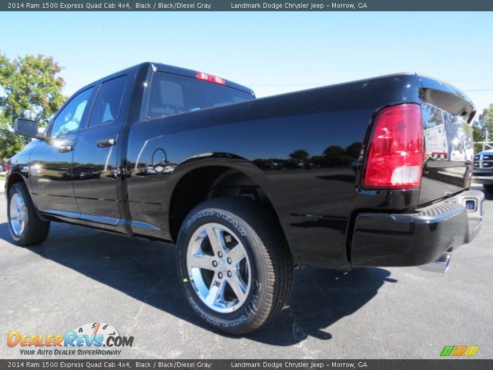 2014 Ram 1500 Express Quad Cab 4x4 Black / Black/Diesel Gray Photo #2