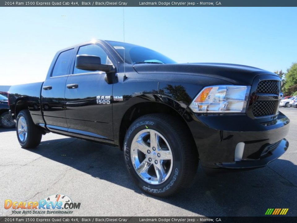 2014 Ram 1500 Express Quad Cab 4x4 Black / Black/Diesel Gray Photo #4