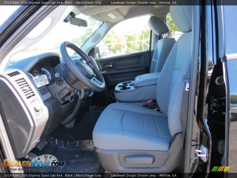 2014 Ram 1500 Express Quad Cab 4x4 Black / Black/Diesel Gray Photo #7